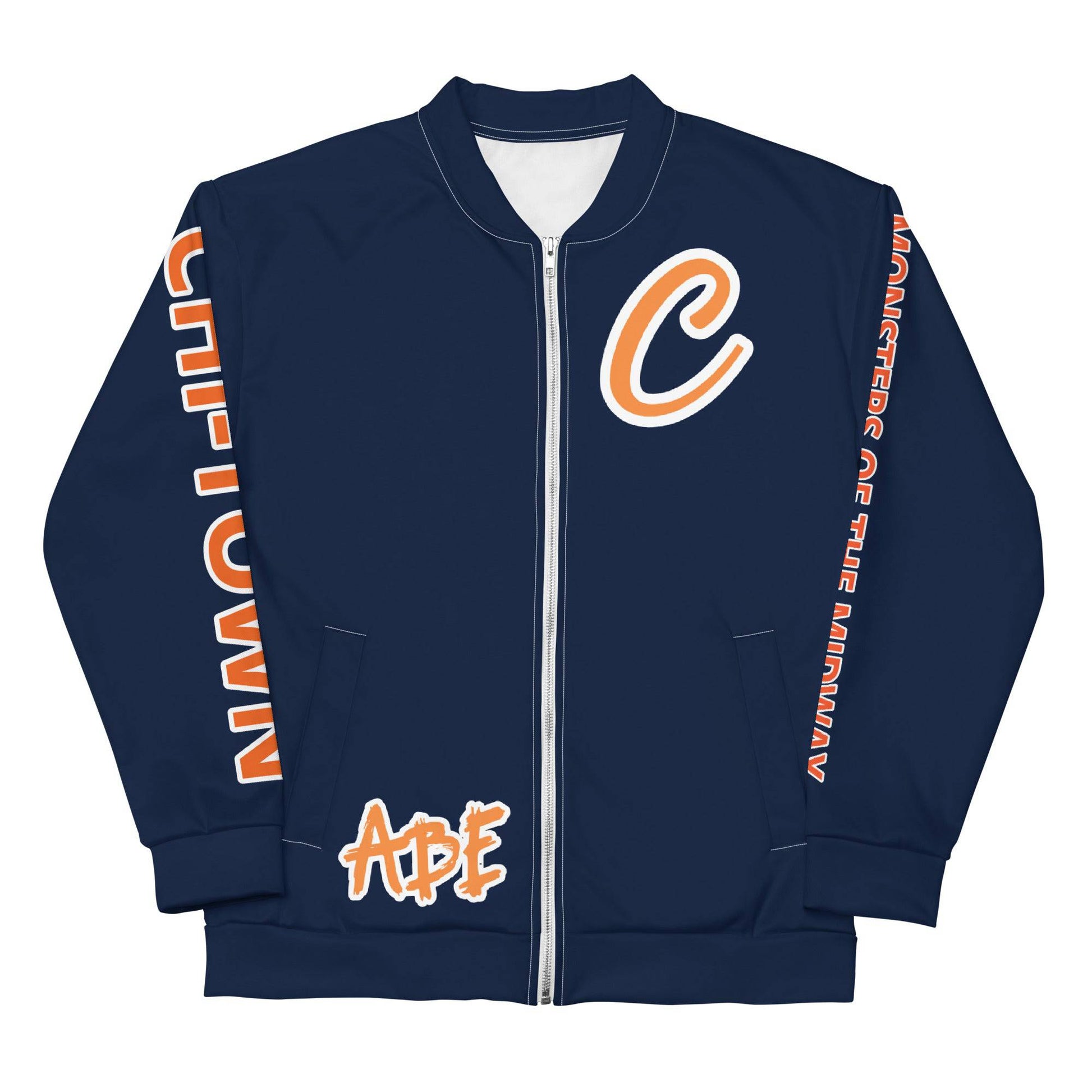 ABE Brings you your favorite Bears Football team in stlye with this All-Over-Print Unisex Bomber jacket. Team Colors popping vibrant with flavor. The Monsters of the Midway Jacket will have the crowd watching you more than the game. With a brushed fleece inside, and a relaxed unisex fit, this Bomber Jacket is just the stuff of your dreams, so be quick to grab yourself one! ABE Bears Football Unisex Bomber Jacket.