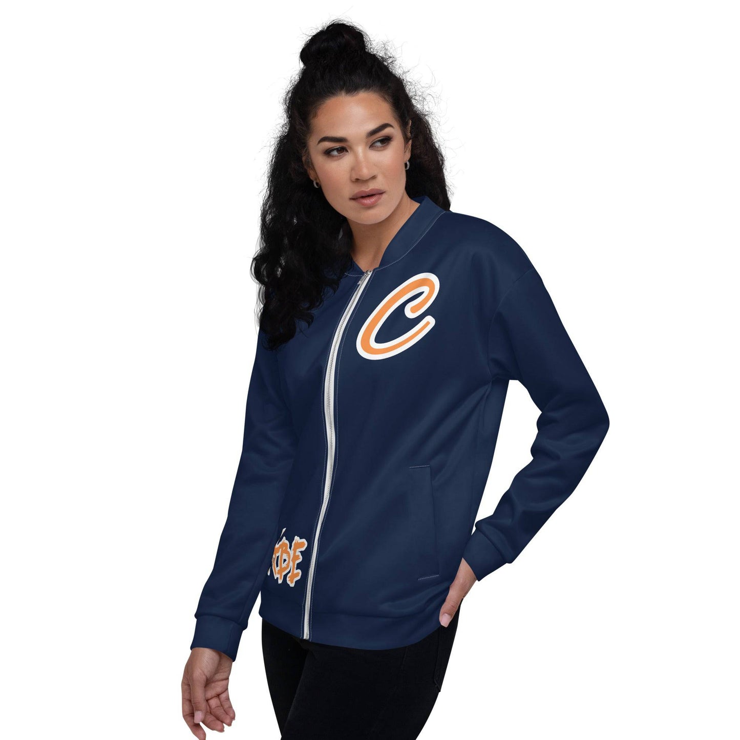 ABE Brings you your favorite Bears Football team in stlye with this All-Over-Print Unisex Bomber jacket. Team Colors popping vibrant with flavor. The Monsters of the Midway Jacket will have the crowd watching you more than the game. With a brushed fleece inside, and a relaxed unisex fit, this Bomber Jacket is just the stuff of your dreams, so be quick to grab yourself one! ABE Bears Football Unisex Bomber Jacket.