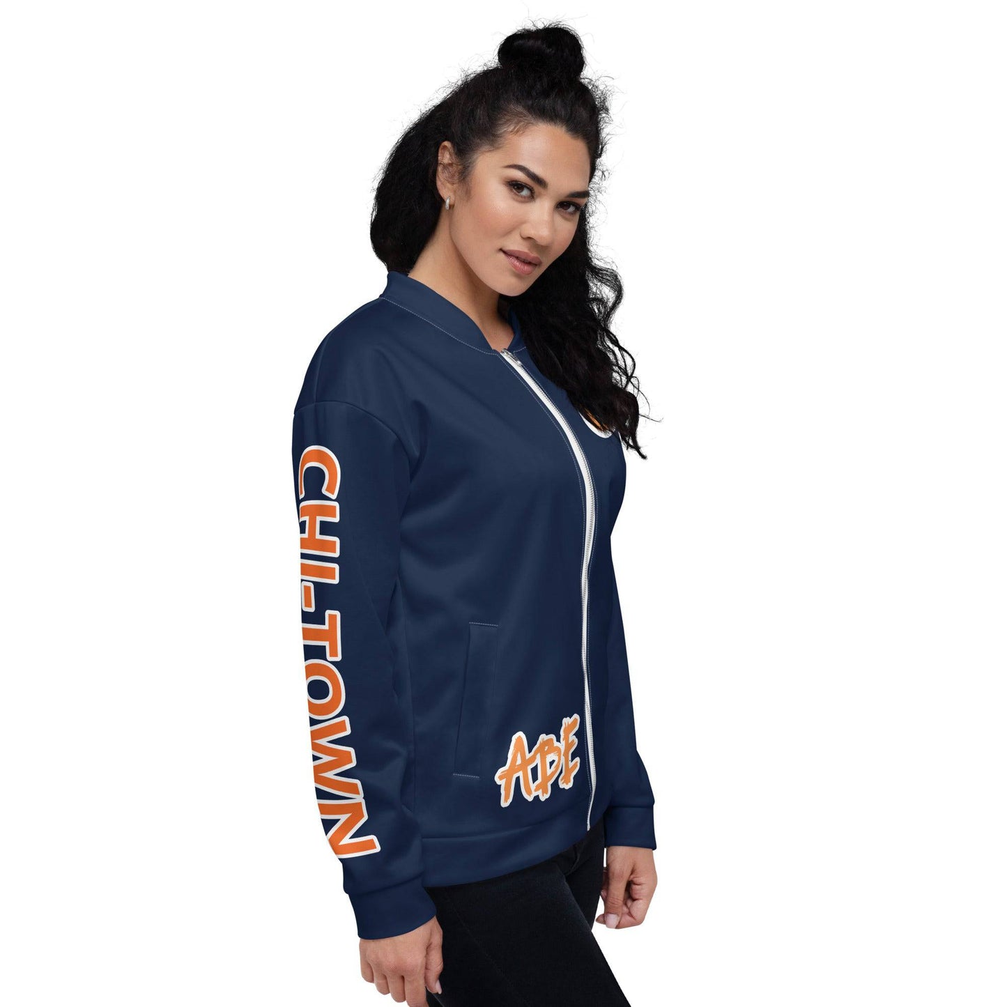 ABE Brings you your favorite Bears Football team in stlye with this All-Over-Print Unisex Bomber jacket. Team Colors popping vibrant with flavor. The Monsters of the Midway Jacket will have the crowd watching you more than the game. With a brushed fleece inside, and a relaxed unisex fit, this Bomber Jacket is just the stuff of your dreams, so be quick to grab yourself one! ABE Bears Football Unisex Bomber Jacket.