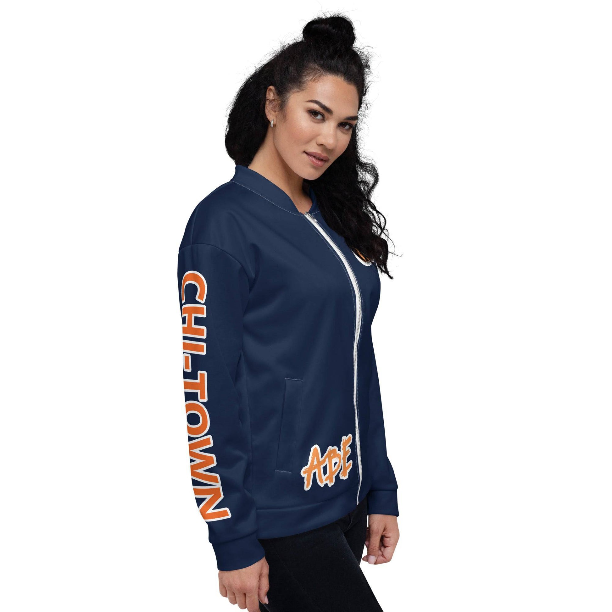 ABE Brings you your favorite Bears Football team in stlye with this All-Over-Print Unisex Bomber jacket. Team Colors popping vibrant with flavor. The Monsters of the Midway Jacket will have the crowd watching you more than the game. With a brushed fleece inside, and a relaxed unisex fit, this Bomber Jacket is just the stuff of your dreams, so be quick to grab yourself one! ABE Bears Football Unisex Bomber Jacket.