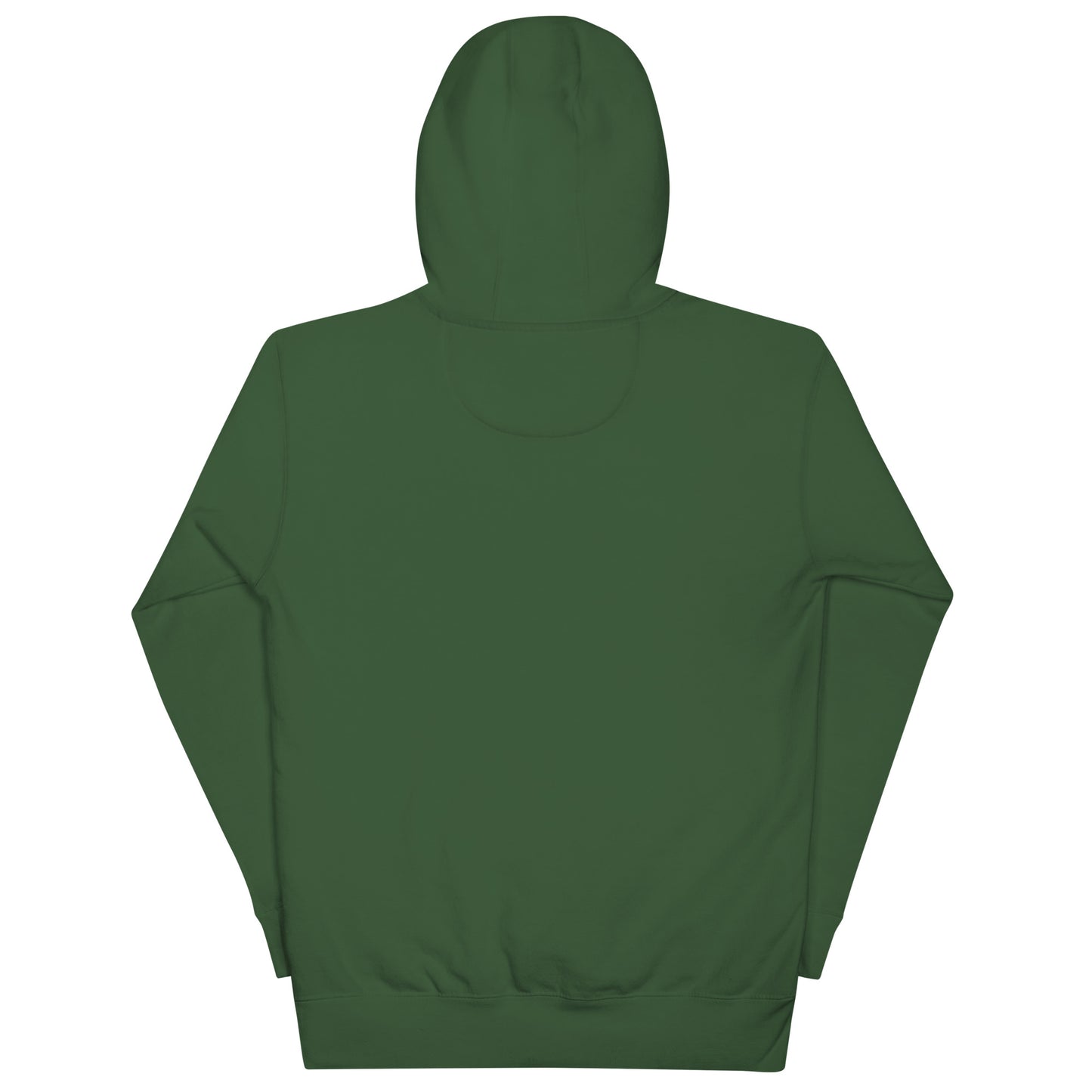 Unisex ABE Grey Embroidered Hoodie in forest green, perfect for chilly evenings with a stylish design and pouch pocket.
