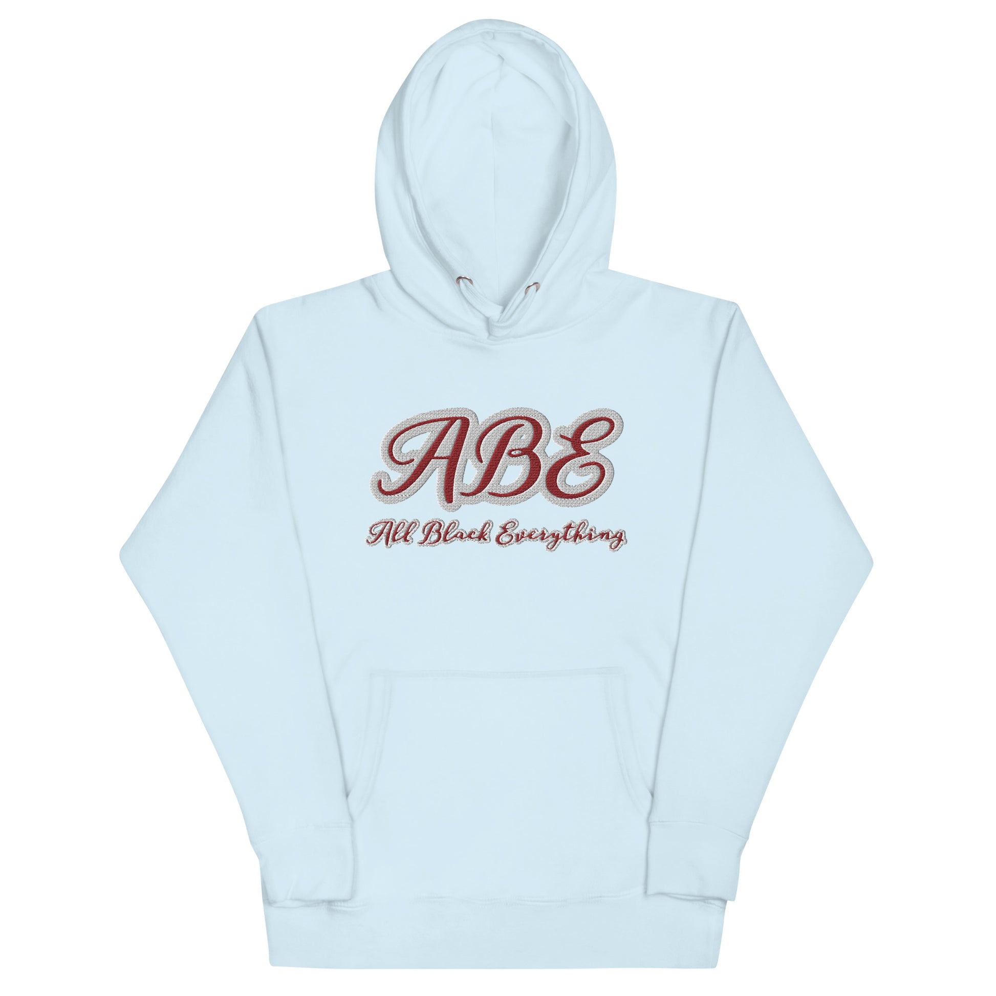 Soft and stylish, the ABE All Black Everything Burgundy Embroidery Unisex Hoodie is perfect for any streetwear lover.